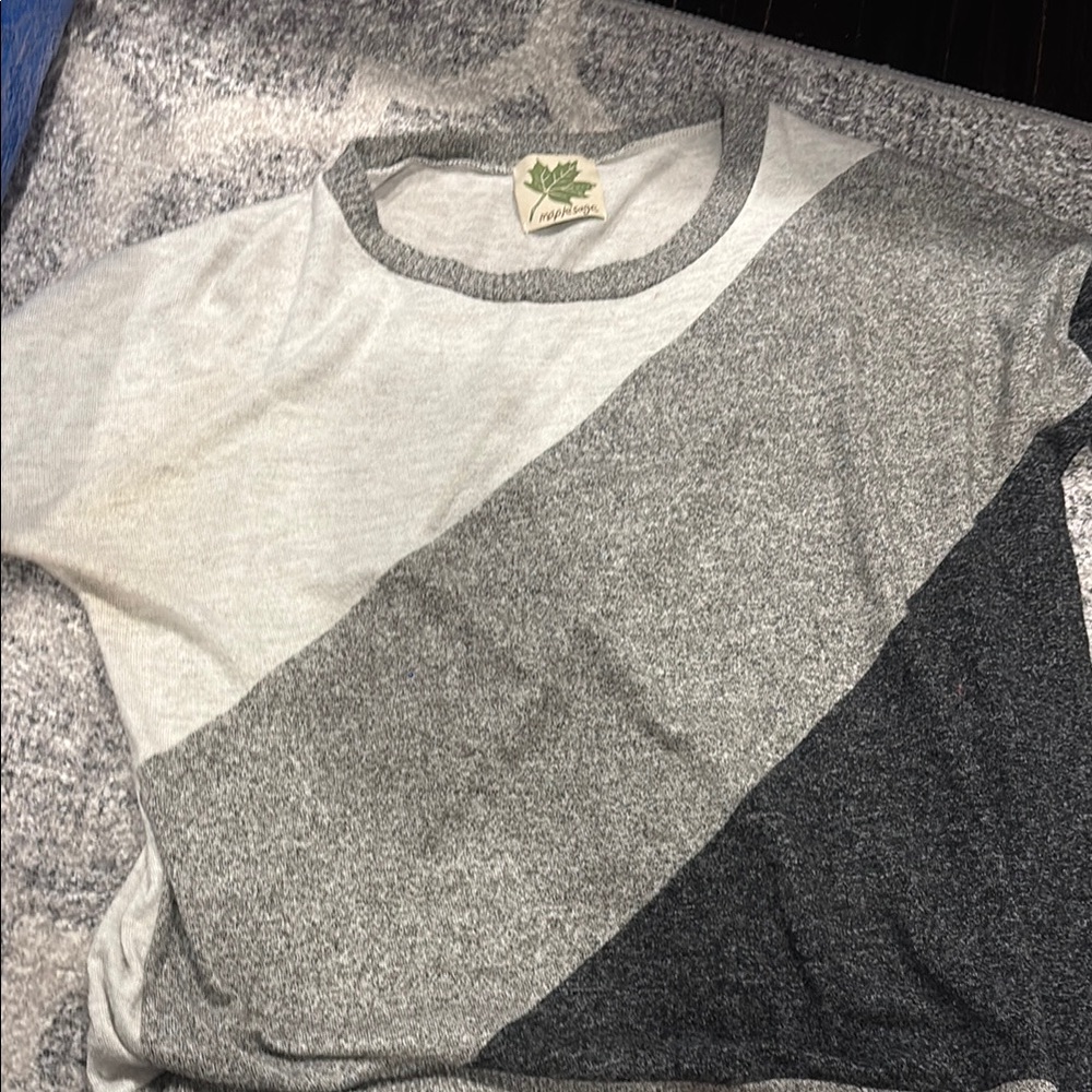 Gray and Black Colorblock T-Shirt